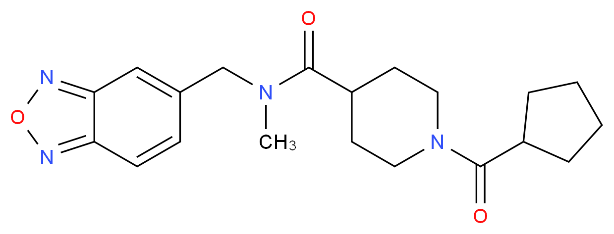 N-(2,1,3-benzoxadiazol-5-ylmethyl)-1-(cyclopentylcarbonyl)-N-methyl-4-piperidinecarboxamide_分子结构_CAS_)