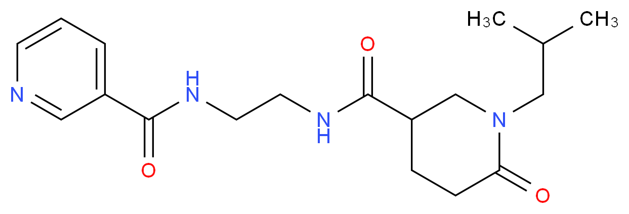 N-(2-{[(1-isobutyl-6-oxopiperidin-3-yl)carbonyl]amino}ethyl)nicotinamide_分子结构_CAS_)