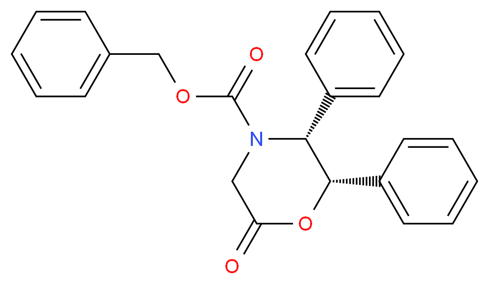 benzyl (2S,3R)-6-oxo-2,3-diphenylmorpholine-4-carboxylate_分子结构_CAS_105228-46-4