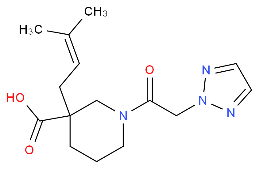 3-(3-methyl-2-buten-1-yl)-1-(2H-1,2,3-triazol-2-ylacetyl)-3-piperidinecarboxylic acid_分子结构_CAS_)