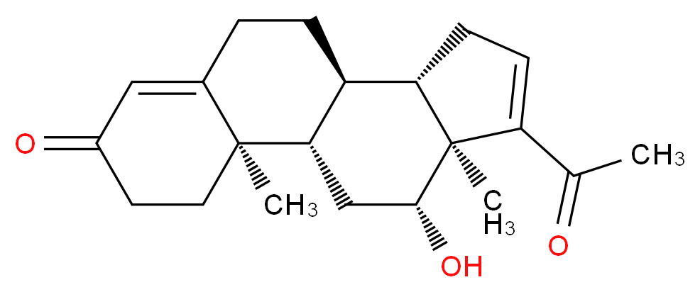 (1S,2R,10R,11S,15S,16R)-14-acetyl-16-hydroxy-2,15-dimethyltetracyclo[8.7.0.0<sup>2</sup>,<sup>7</sup>.0<sup>1</sup><sup>1</sup>,<sup>1</sup><sup>5</sup>]heptadeca-6,13-dien-5-one_分子结构_CAS_72959-46-7