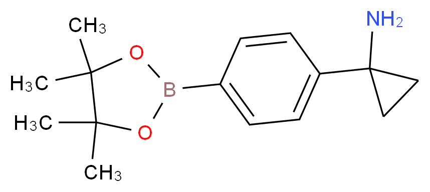 1-(4-(4,4,5,5-Tetramethyl-1,3,2-dioxaborolan-2-yl)phenyl)cyclopropanamine_分子结构_CAS_1218789-38-8)