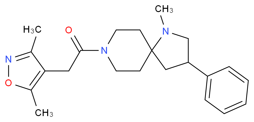 8-[(3,5-dimethyl-4-isoxazolyl)acetyl]-1-methyl-3-phenyl-1,8-diazaspiro[4.5]decane_分子结构_CAS_)
