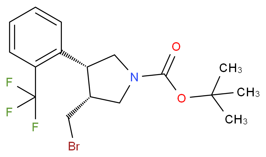 (3S,4R)-tert-butyl 3-(bromomethyl)-4-(2-(trifluoromethyl)phenyl)pyrrolidine-1-carboxylate_分子结构_CAS_1260602-12-7)