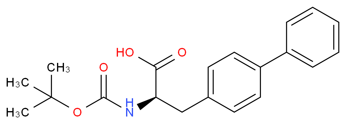 (2R)-2-{[(tert-butoxy)carbonyl]amino}-3-(4-phenylphenyl)propanoic acid_分子结构_CAS_128779-47-5