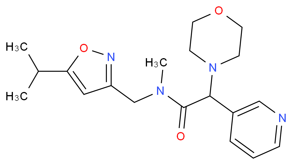 N-[(5-isopropyl-3-isoxazolyl)methyl]-N-methyl-2-(4-morpholinyl)-2-(3-pyridinyl)acetamide_分子结构_CAS_)