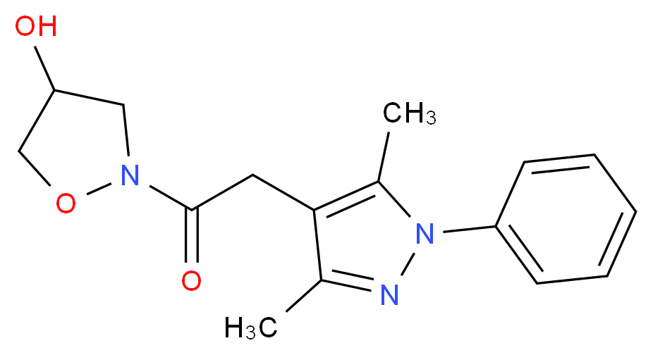 2-[(3,5-dimethyl-1-phenyl-1H-pyrazol-4-yl)acetyl]-4-isoxazolidinol_分子结构_CAS_)