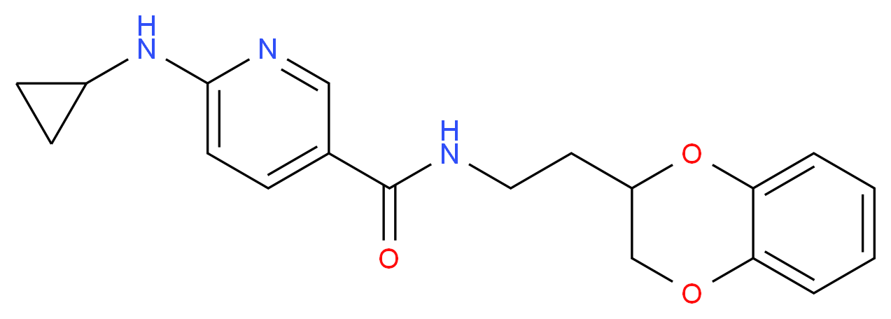 6-(cyclopropylamino)-N-[2-(2,3-dihydro-1,4-benzodioxin-2-yl)ethyl]nicotinamide_分子结构_CAS_)