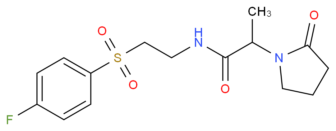 N-{2-[(4-fluorophenyl)sulfonyl]ethyl}-2-(2-oxopyrrolidin-1-yl)propanamide_分子结构_CAS_)