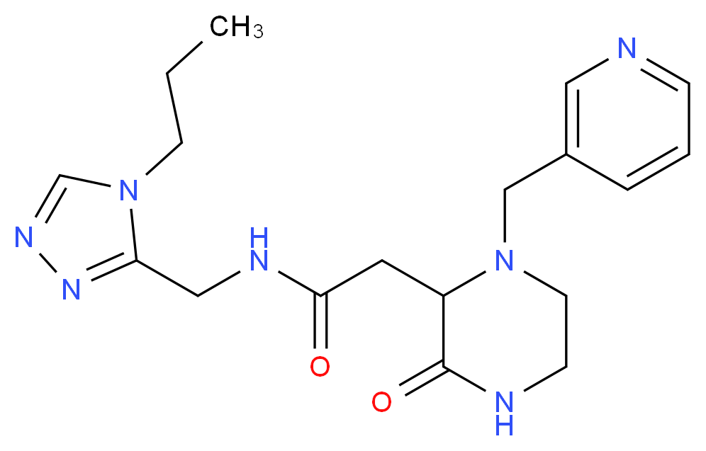 2-[3-oxo-1-(3-pyridinylmethyl)-2-piperazinyl]-N-[(4-propyl-4H-1,2,4-triazol-3-yl)methyl]acetamide_分子结构_CAS_)