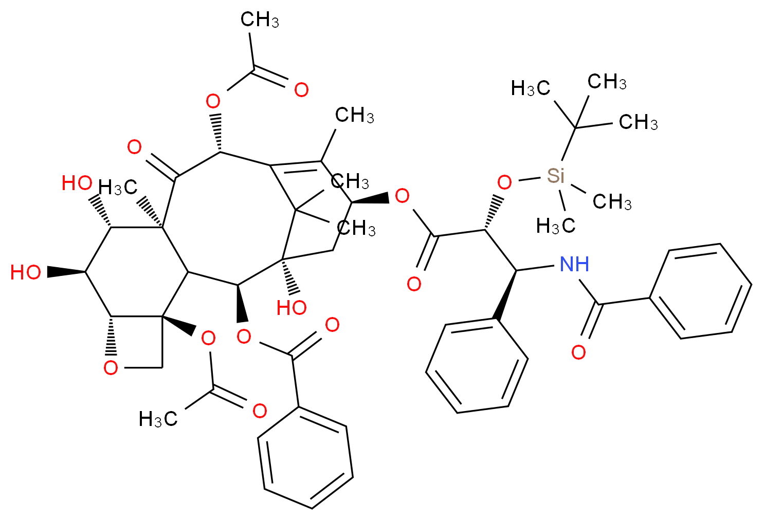 2'-O-(tert-Butyldimethylsilyl)-6α-hydroxy Paclitaxel_分子结构_CAS_211732-86-4)