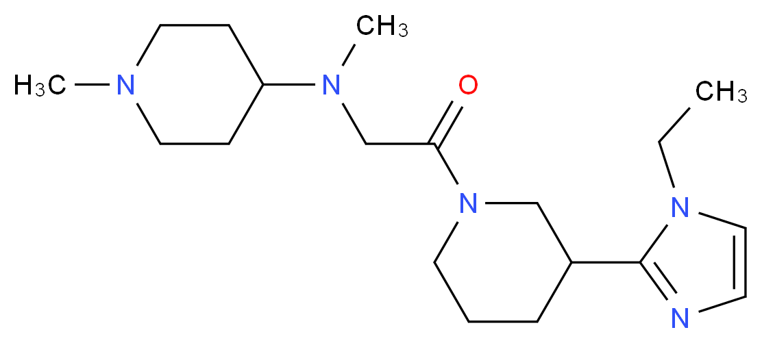 N-{2-[3-(1-ethyl-1H-imidazol-2-yl)-1-piperidinyl]-2-oxoethyl}-N,1-dimethyl-4-piperidinamine_分子结构_CAS_)