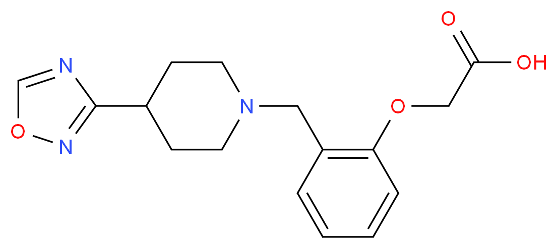 (2-{[4-(1,2,4-oxadiazol-3-yl)piperidin-1-yl]methyl}phenoxy)acetic acid_分子结构_CAS_)