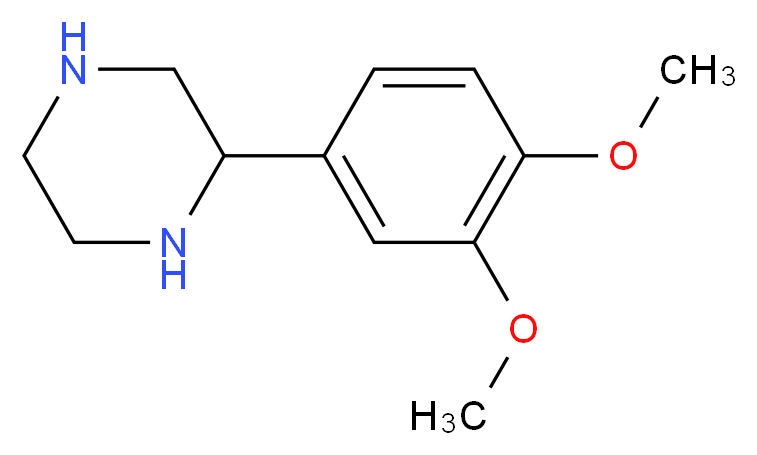 2-(3,4-DIMETHOXY-PHENYL)-PIPERAZINE_分子结构_CAS_65709-39-9)