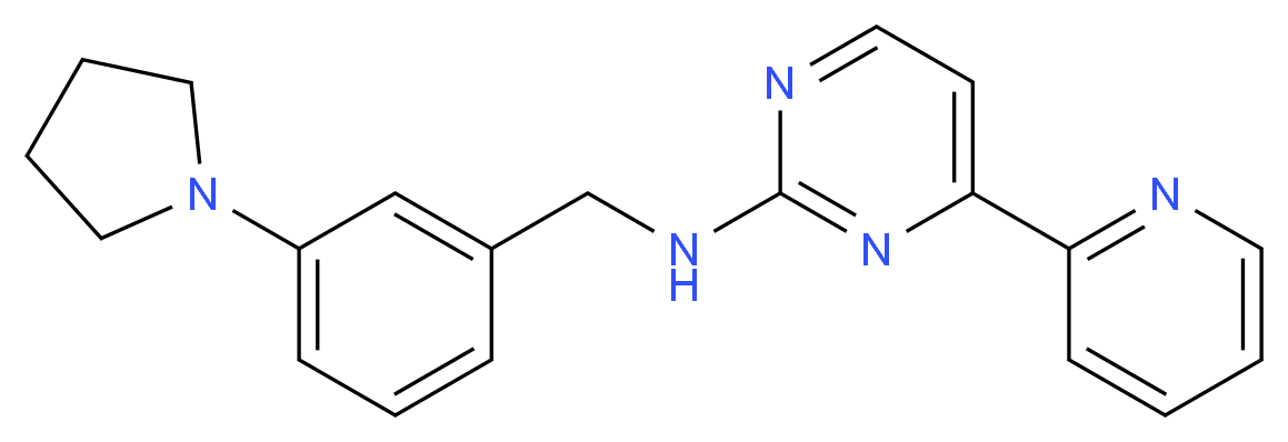 4-(2-pyridinyl)-N-[3-(1-pyrrolidinyl)benzyl]-2-pyrimidinamine_分子结构_CAS_)