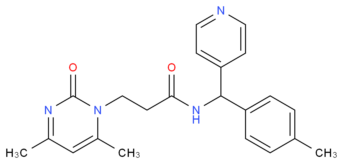 3-(4,6-dimethyl-2-oxopyrimidin-1(2H)-yl)-N-[(4-methylphenyl)(pyridin-4-yl)methyl]propanamide_分子结构_CAS_)