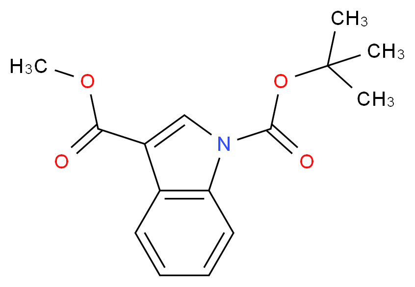 1-tert-butyl 3-methyl 1H-indole-1,3-dicarboxylate_分子结构_CAS_338760-26-2