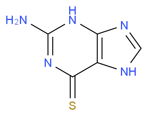 2-amino-6,7-dihydro-3H-purine-6-thione_分子结构_CAS_154-42-7