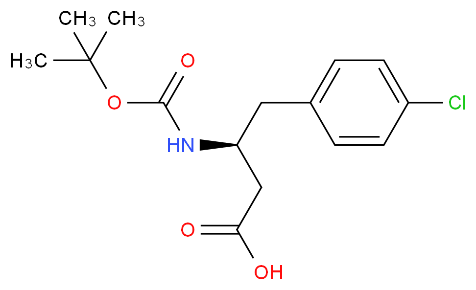 (3S)-3-{[(tert-butoxy)carbonyl]amino}-4-(4-chlorophenyl)butanoic acid_分子结构_CAS_270596-42-4