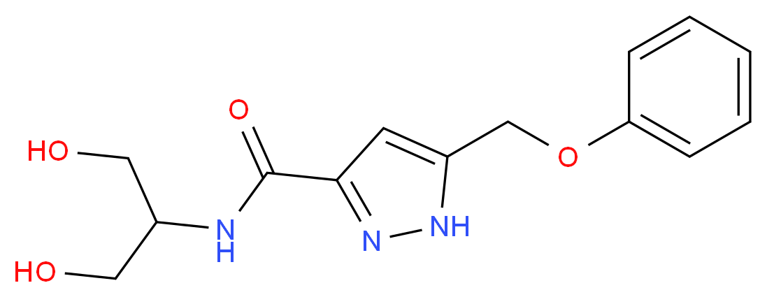 N-[2-hydroxy-1-(hydroxymethyl)ethyl]-5-(phenoxymethyl)-1H-pyrazole-3-carboxamide_分子结构_CAS_)