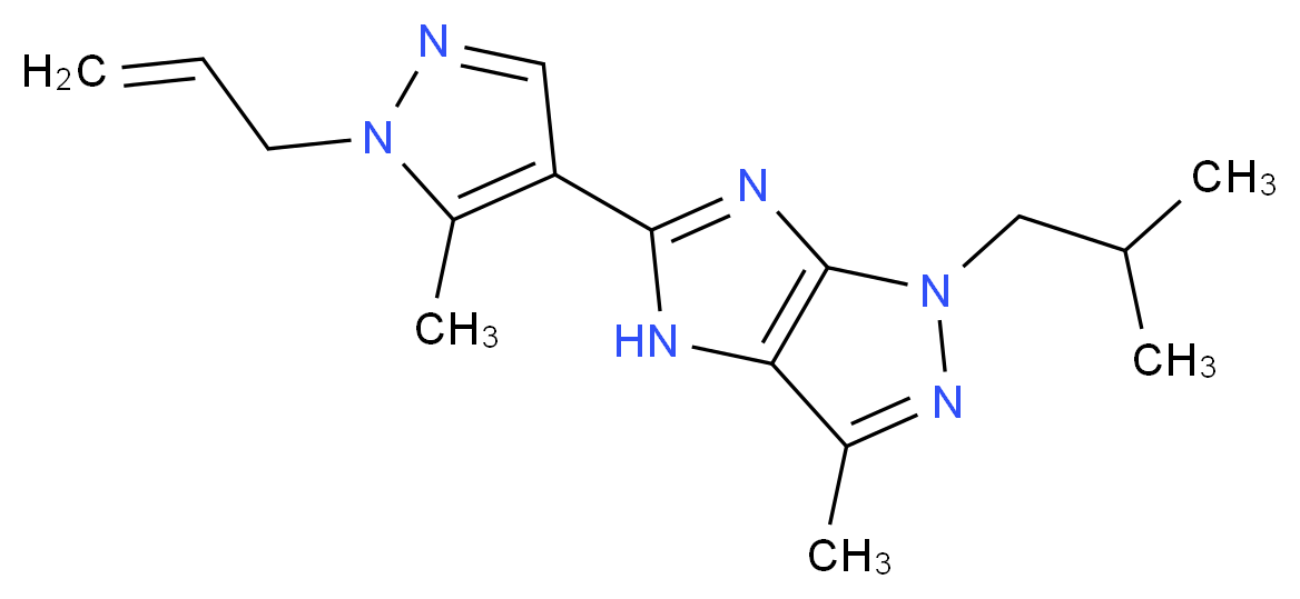 5-(1-allyl-5-methyl-1H-pyrazol-4-yl)-1-isobutyl-3-methyl-1,4-dihydroimidazo[4,5-c]pyrazole_分子结构_CAS_)