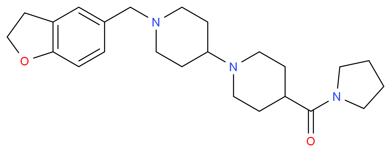 1'-(2,3-dihydro-1-benzofuran-5-ylmethyl)-4-(1-pyrrolidinylcarbonyl)-1,4'-bipiperidine_分子结构_CAS_)