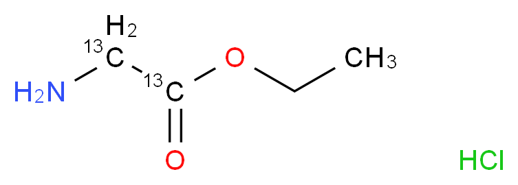 ethyl 2-amino(1,2-<sup>1</sup><sup>3</sup>C<sub>2</sub>)acetate hydrochloride_分子结构_CAS_1246819-31-7