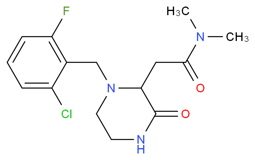 2-[1-(2-chloro-6-fluorobenzyl)-3-oxo-2-piperazinyl]-N,N-dimethylacetamide_分子结构_CAS_)