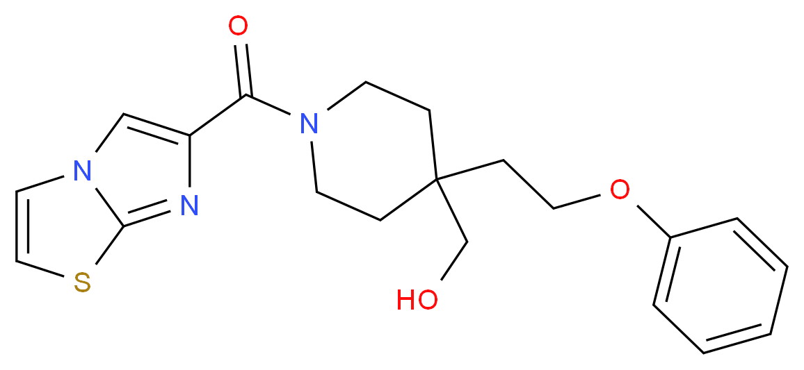 [1-(imidazo[2,1-b][1,3]thiazol-6-ylcarbonyl)-4-(2-phenoxyethyl)piperidin-4-yl]methanol_分子结构_CAS_)