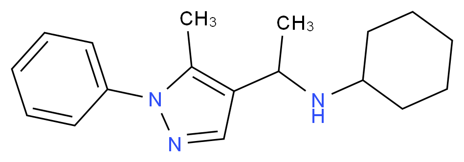 N-[1-(5-methyl-1-phenyl-1H-pyrazol-4-yl)ethyl]cyclohexanamine_分子结构_CAS_)