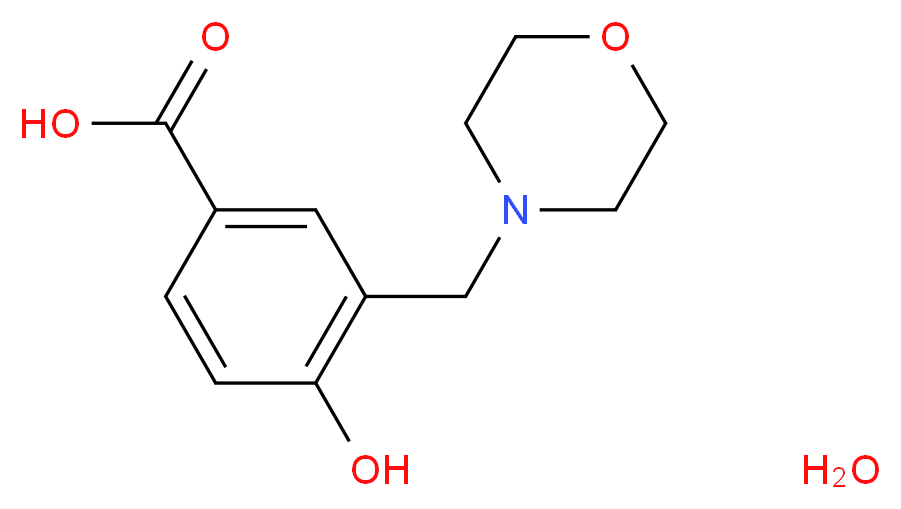 4-羟基-3-(吗啉代甲基)苯甲酸 水合物_分子结构_CAS_143269-99-2)