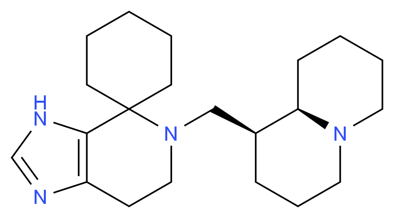 5'-[(1S,9aR)-octahydro-2H-quinolizin-1-ylmethyl]-3',5',6',7'-tetrahydrospiro[cyclohexane-1,4'-imidazo[4,5-c]pyridine]_分子结构_CAS_)