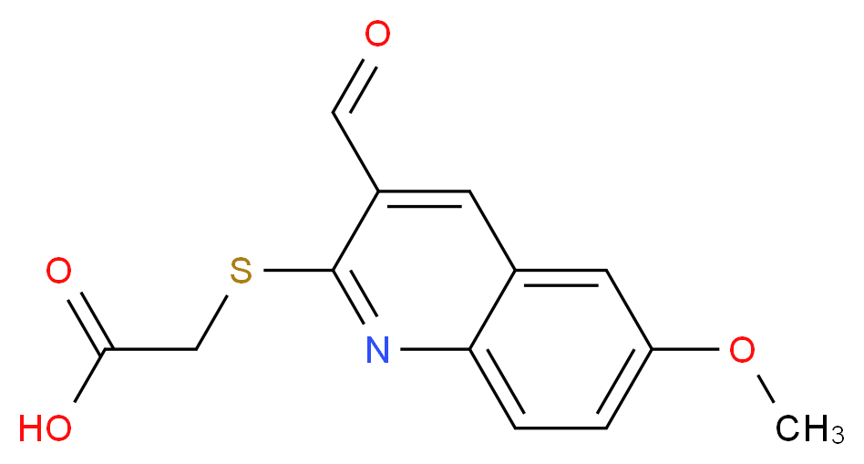 [(3-formyl-6-methoxyquinolin-2-yl)thio]acetic acid_分子结构_CAS_884497-65-8)