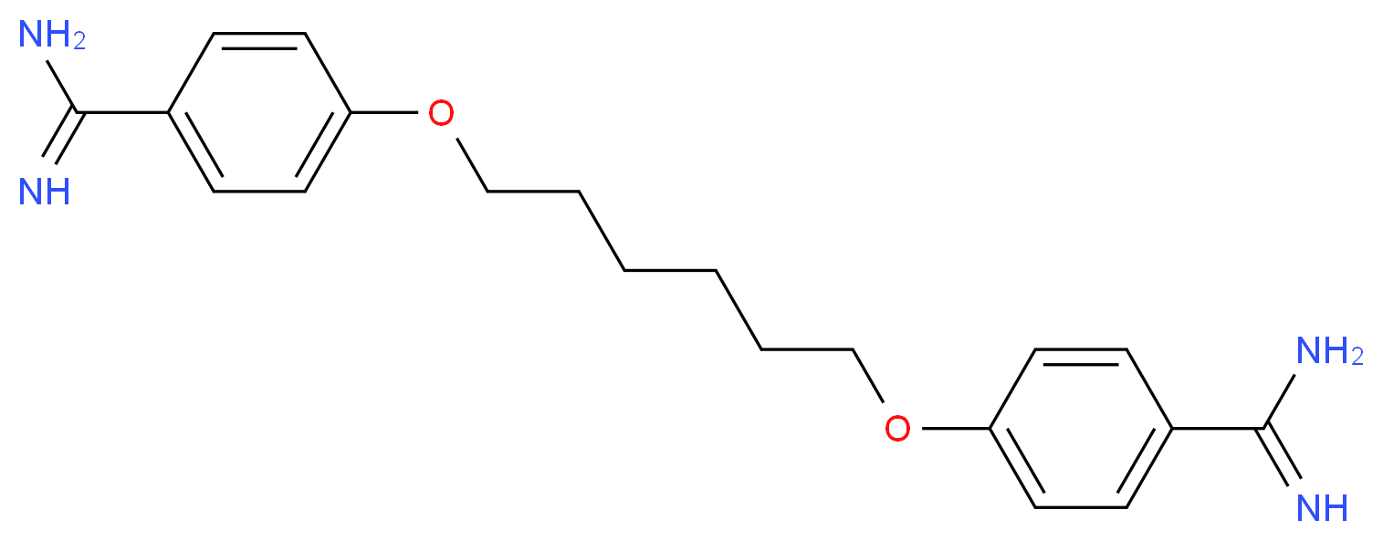 4-{[6-(4-carbamimidoylphenoxy)hexyl]oxy}benzene-1-carboximidamide_分子结构_CAS_50357-46-5