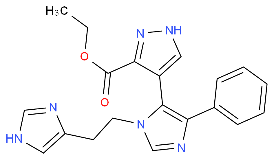 ethyl 4-{1-[2-(1H-imidazol-4-yl)ethyl]-4-phenyl-1H-imidazol-5-yl}-1H-pyrazole-3-carboxylate_分子结构_CAS_)