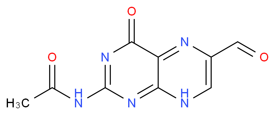 N-(6-formyl-4-oxo-4,8-dihydropteridin-2-yl)acetamide_分子结构_CAS_29769-49-1