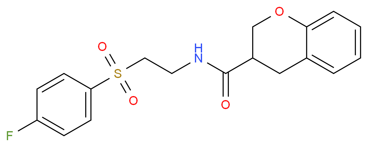 N-{2-[(4-fluorophenyl)sulfonyl]ethyl}chromane-3-carboxamide_分子结构_CAS_)