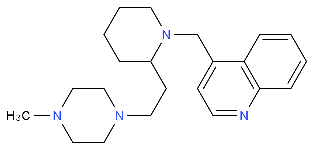 4-({2-[2-(4-methylpiperazin-1-yl)ethyl]piperidin-1-yl}methyl)quinoline_分子结构_CAS_)