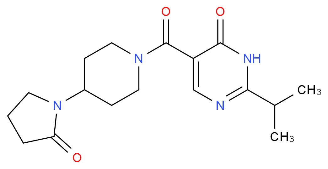 2-isopropyl-5-{[4-(2-oxopyrrolidin-1-yl)piperidin-1-yl]carbonyl}pyrimidin-4(3H)-one_分子结构_CAS_)
