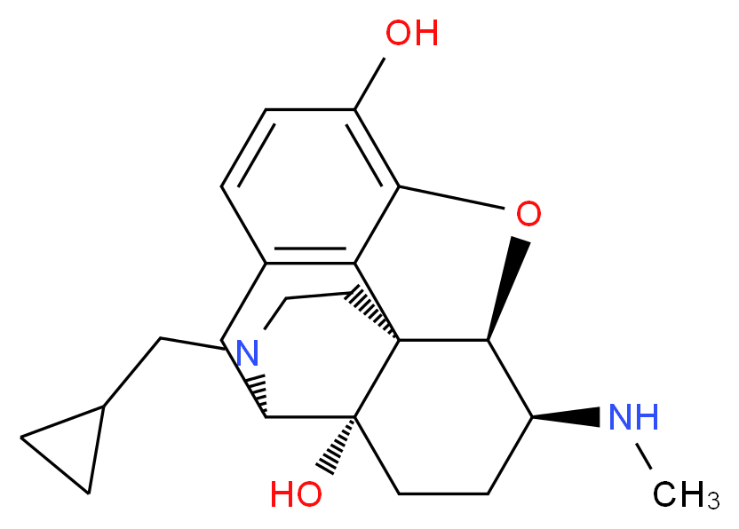 (5α,6β)-17-(Cyclopropylmethyl)-4,5-epoxy-6-(methylamino)-morphinan-3,14-diol_分子结构_CAS_102869-99-8)