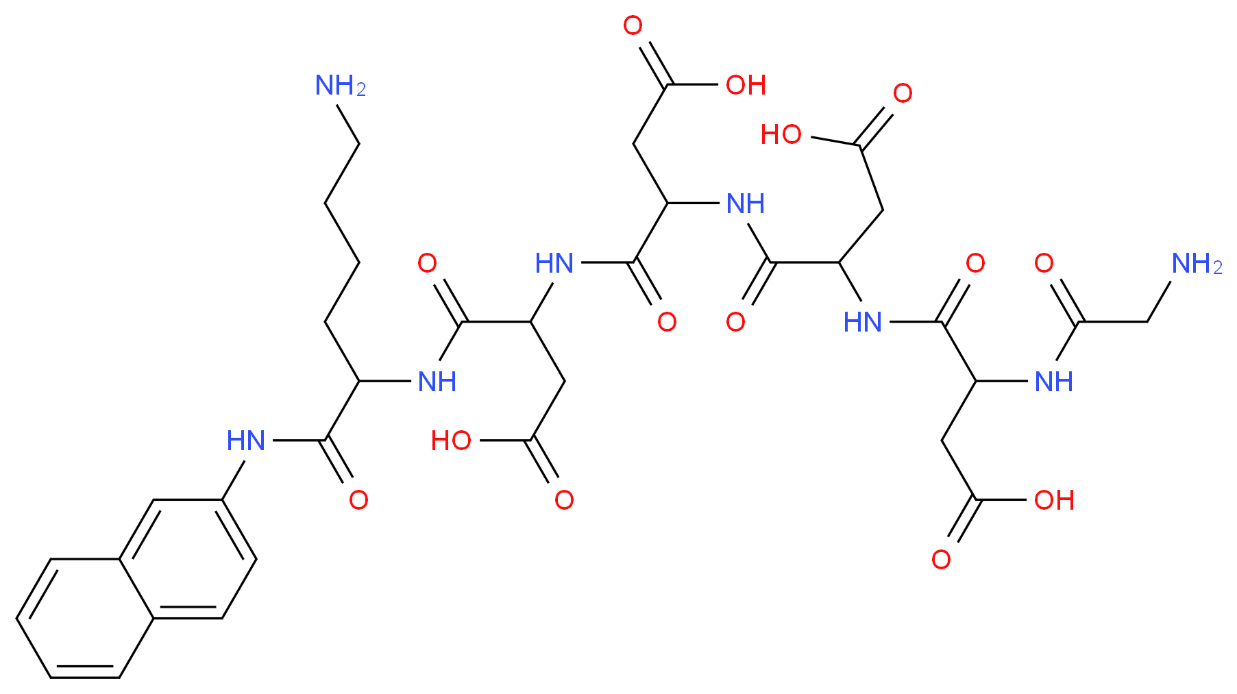 3-({5-amino-1-[(naphthalen-2-yl)carbamoyl]pentyl}carbamoyl)-3-(2-{2-[2-(2-aminoacetamido)-3-carboxypropanamido]-3-carboxypropanamido}-3-carboxypropanamido)propanoic acid_分子结构_CAS_70023-02-8