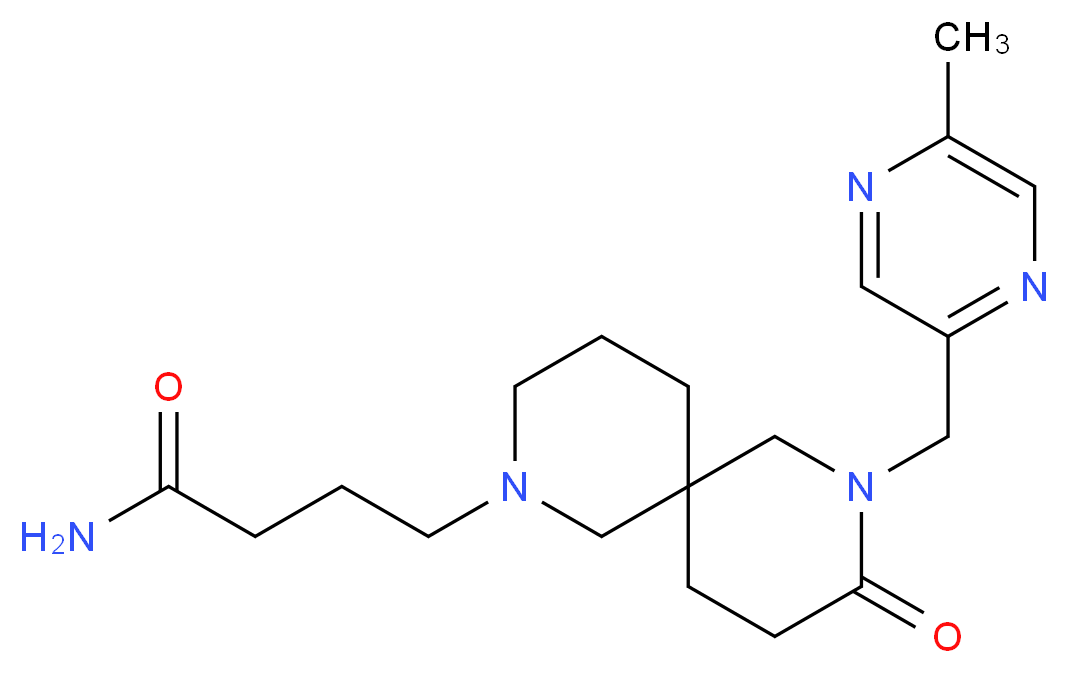 4-{8-[(5-methyl-2-pyrazinyl)methyl]-9-oxo-2,8-diazaspiro[5.5]undec-2-yl}butanamide_分子结构_CAS_)