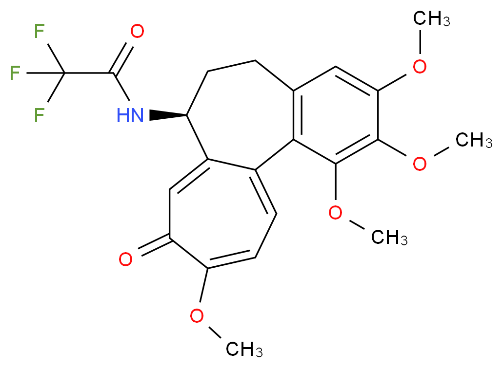 2,2,2-trifluoro-N-[(10S)-3,4,5,14-tetramethoxy-13-oxotricyclo[9.5.0.0<sup>2</sup>,<sup>7</sup>]hexadeca-1(16),2(7),3,5,11,14-hexaen-10-yl]acetamide_分子结构_CAS_26195-65-3