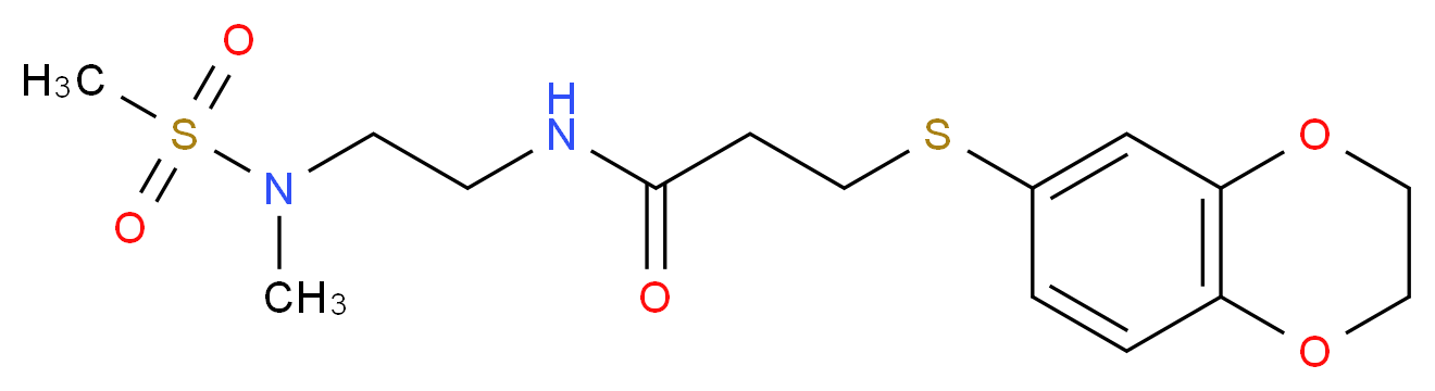 3-(2,3-dihydro-1,4-benzodioxin-6-ylthio)-N-{2-[methyl(methylsulfonyl)amino]ethyl}propanamide_分子结构_CAS_)