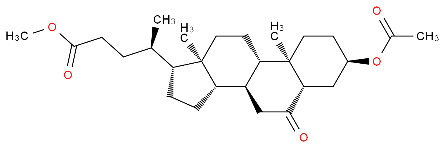 methyl (4R)-4-[(1S,2R,5R,7S,10S,11S,14R,15R)-5-(acetyloxy)-2,15-dimethyl-8-oxotetracyclo[8.7.0.0<sup>2</sup>,<sup>7</sup>.0<sup>1</sup><sup>1</sup>,<sup>1</sup><sup>5</sup>]heptadecan-14-yl]pentanoate_分子结构_CAS_2616-79-7