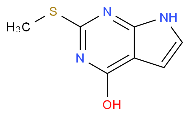 2-(methylsulfanyl)-7H-pyrrolo[2,3-d]pyrimidin-4-ol_分子结构_CAS_67831-83-8