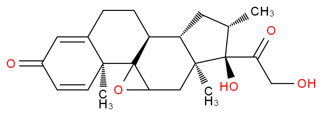 (2S,10S,11S,13S,14R,15S)-14-hydroxy-14-(2-hydroxyacetyl)-2,13,15-trimethyl-18-oxapentacyclo[8.8.0.0<sup>1</sup>,<sup>1</sup><sup>7</sup>.0<sup>2</sup>,<sup>7</sup>.0<sup>1</sup><sup>1</sup>,<sup>1</sup><sup>5</sup>]octadeca-3,6-dien-5-one_分子结构_CAS_981-34-0