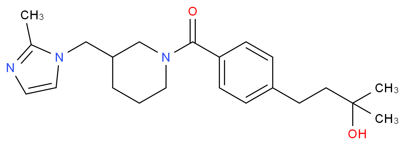 2-methyl-4-[4-({3-[(2-methyl-1H-imidazol-1-yl)methyl]-1-piperidinyl}carbonyl)phenyl]-2-butanol_分子结构_CAS_)