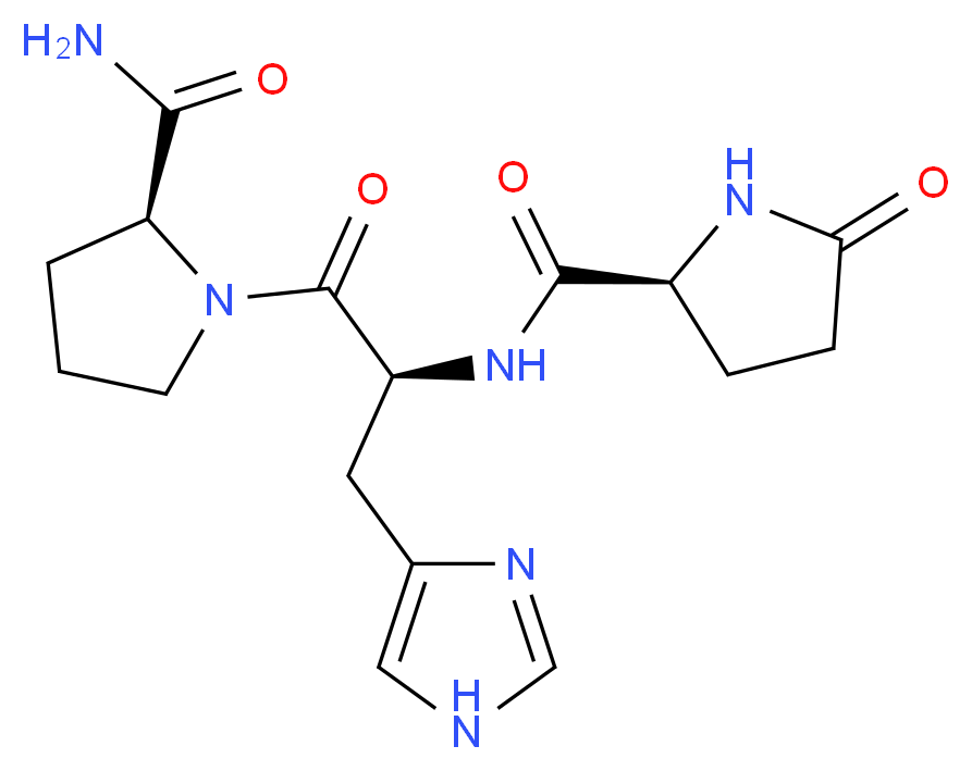 (2S)-1-[(2S)-3-(1H-imidazol-4-yl)-2-{[(2S)-5-oxopyrrolidin-2-yl]formamido}propanoyl]pyrrolidine-2-carboxamide_分子结构_CAS_24305-27-9