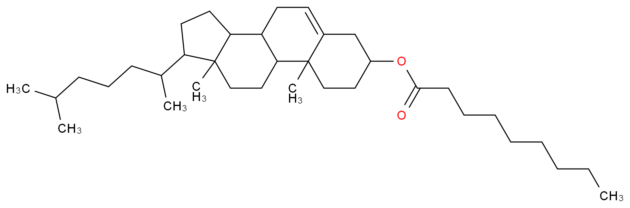 2,15-dimethyl-14-(6-methylheptan-2-yl)tetracyclo[8.7.0.0^{2,7}.0^{11,15}]heptadec-7-en-5-yl nonanoate_分子结构_CAS_1182-66-7